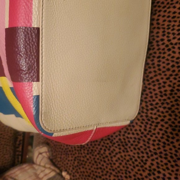 Tory Burch Large Tote multi color stripe shoulder bag - Picture 6 of 7